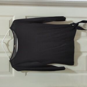 Banana Republic Factory Black Blouse with Tie Detail